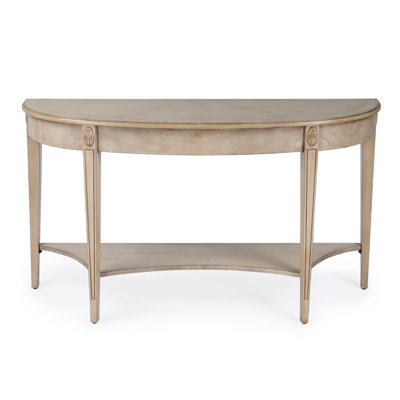 Pattie 54" Console Table with Lower Shelf, Antique Beige