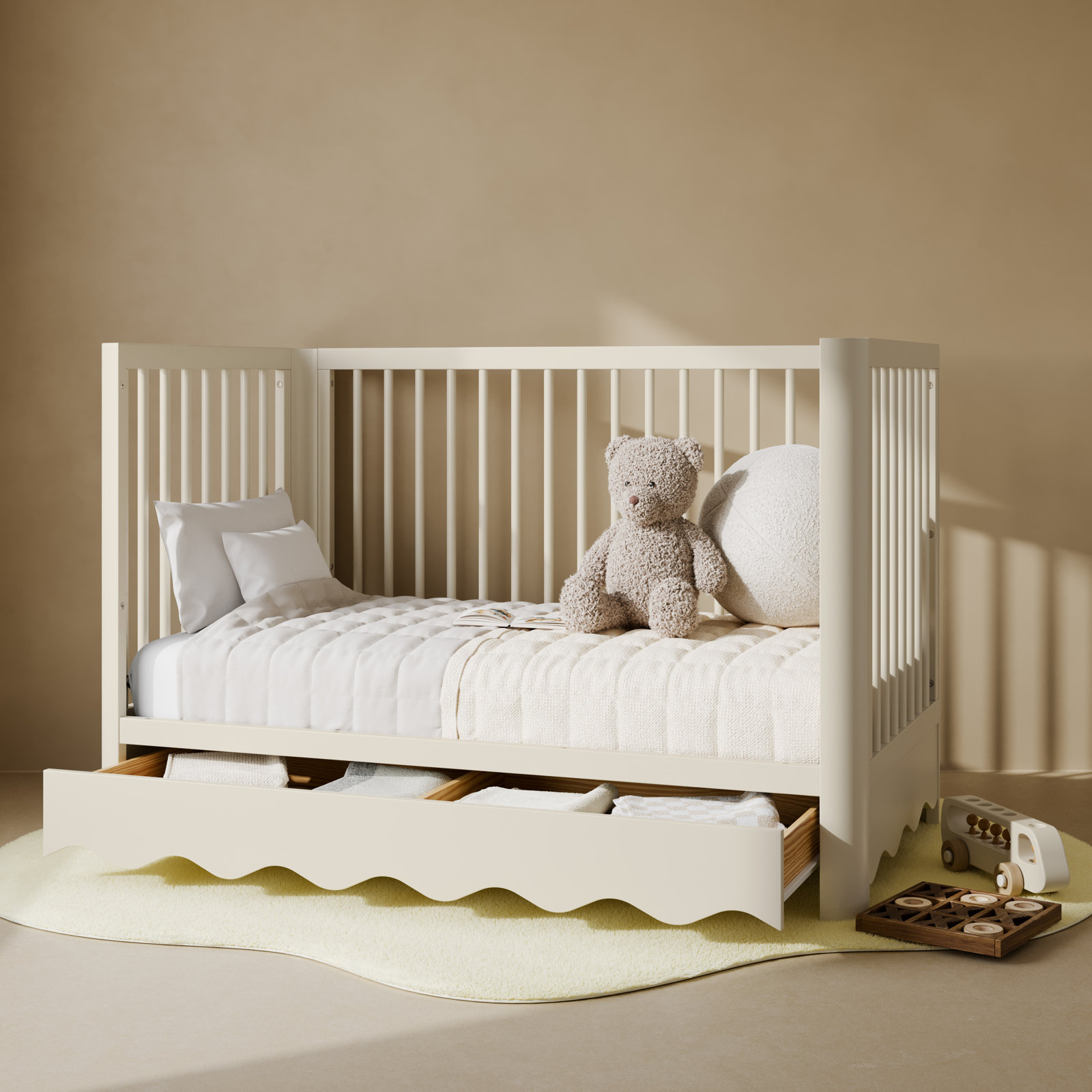 Storkcraft Casablanca Deluxe 5-In-1 Convertible Crib, Frosted Oat