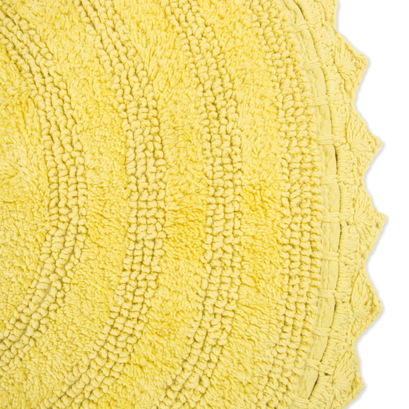 Lisk Circle Bath Rug, Yellow