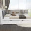 Lit plateforme en bois avec lit gigogne, tablettes et tête de lit-1536643915