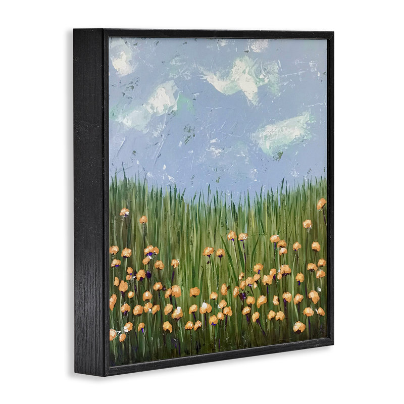 «Sunscape Flower Meadow», estampe numérique, conception de Jade Reynolds, Giclée encadrée noir minuit, H 12 po x l 12 po