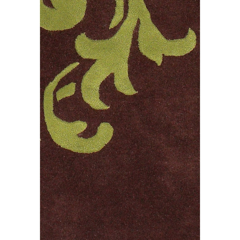 Hand Tufted Wool Modern Area Rug in Brown/Green, Rectangle 7'9" x 10'6"