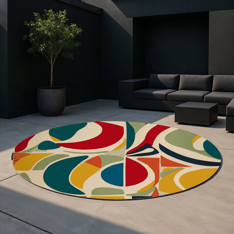 Breezy Glow Indoor And Outdoor Area Rug, Round 5'