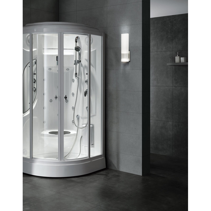 Baya Frosted LED Edge-Lit Acrylic and Satin Aluminum Bath Sconce