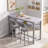 Modern 3-Piece Bar Table Set with PU Cushion Stools & 3-Tier Storage-1409353806