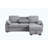 Modern 91"W Light Gray Chenille Fabric Reversible Sleeper Sectional With Storage Chaise, Drop-Down Table, Cup Holders And Charging Ports-949320832