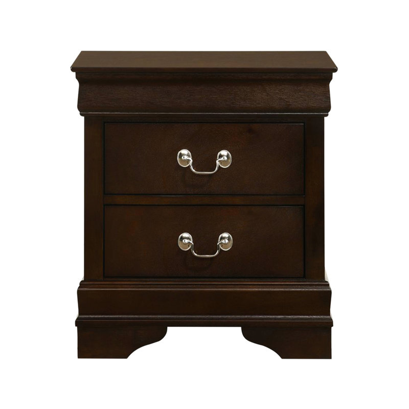 Table de chevet 2 tiroirs en cappuccino séduisant pour l'ameublement de chambre à coucher avec tiroirs, rehaussant l'attrait