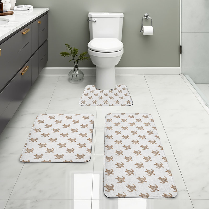  Ensemble de tapis de salle de bain 3 pièces Turtle
