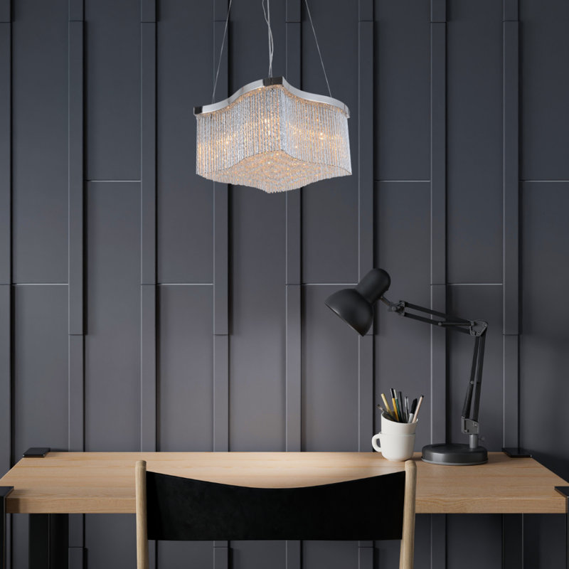 Lustre en cristal 24 lumières Hockaday, H 10 po x l 16 po x P 16 po, 8 lumières