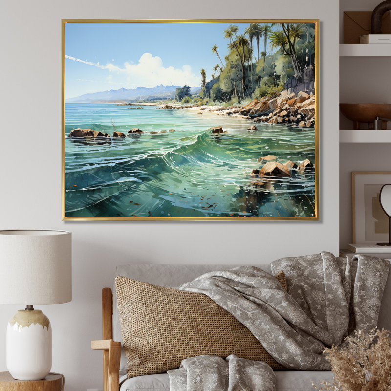 Vietnam Tropical Paradise - Imprimé, H 24 po x l 32 po x P 1 po, Cadre flottant doré