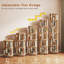 Bibliothèque pivotante à 360 ° en bois massif, bibliothèque à 6 niveaux avec roulettes, hauteur réglable
