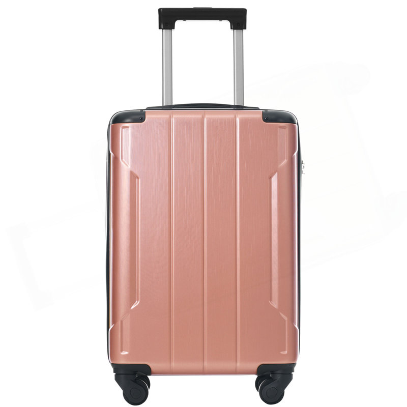 Valise rigide, valise légère en ABS durable avec roulettes doubles, verrou TSA, bagage de transport de 20 pouces, Rose