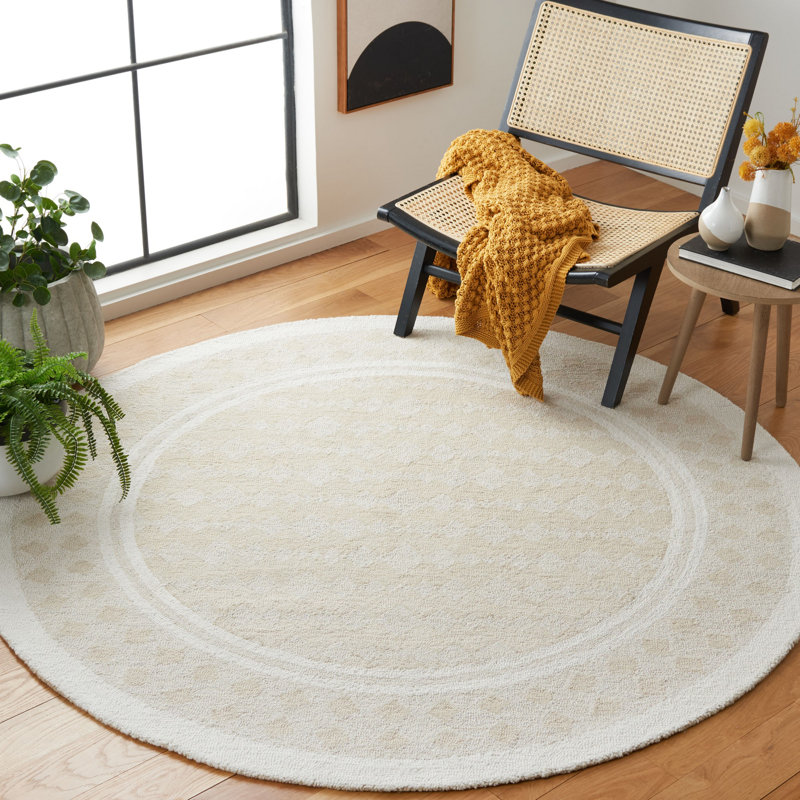 Capri Hand Tufted Performance Striped Rug, Round 6'