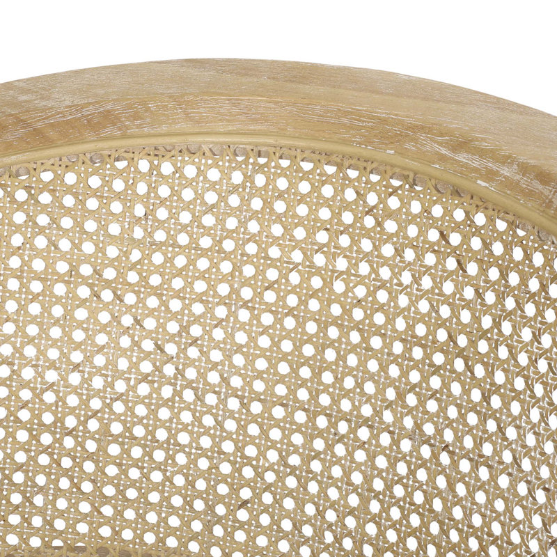 Chaise d'appoint en bois d'hévéa, Beige