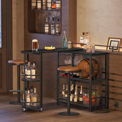 Home Bar Table With Charging Station