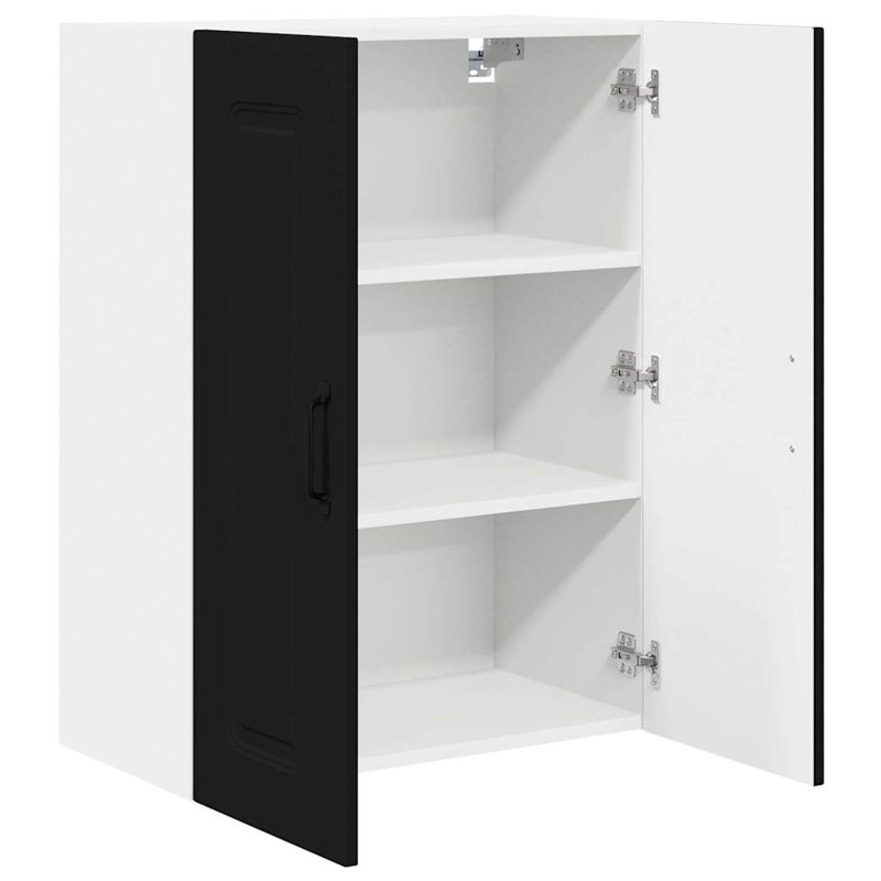 Vidaxl Kitchen Wall Cabinet Sonoma Oak 60 X 31 X 80 Cm Engineered Wood, 80cm H x 60cm W x 31cm D, Black