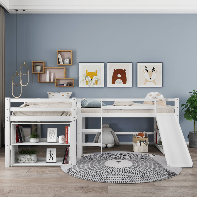 Lit mezzanine en bois massif Gilliand par Harriet Bee, Blanc