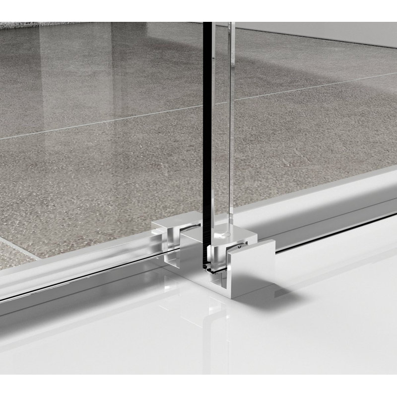 Porte de douche coulissante double sans cadre de 47 à 48 po x H 76 po, Chrome