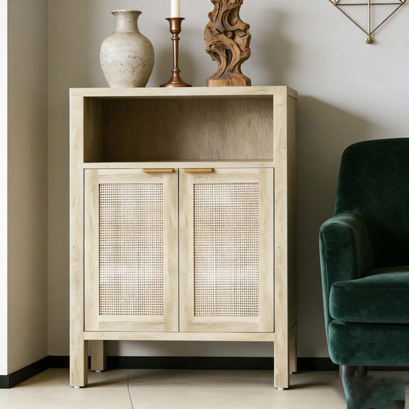 Coffee Bar Cabinet,Buffet Cabinet with Storage, Natural