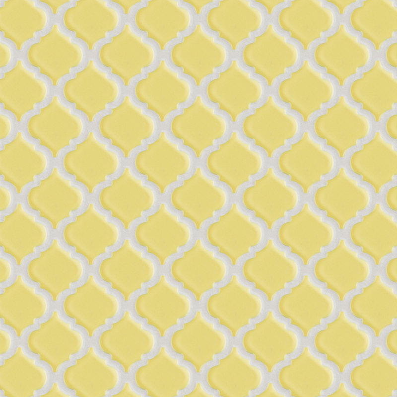 Hudson Tangier 12-3/8 " x 12-3/8 " Porcelain Arabesque Mosaic Wall & Floor Tile, Yellow