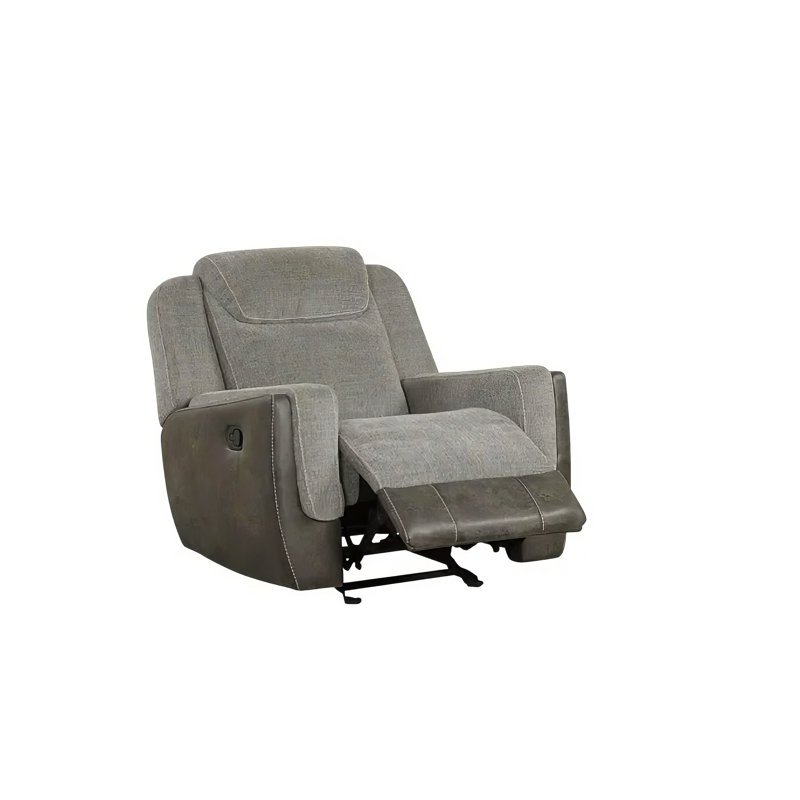 Ensemble de salon inclinable 3 pièces Faiza, Tissu gris