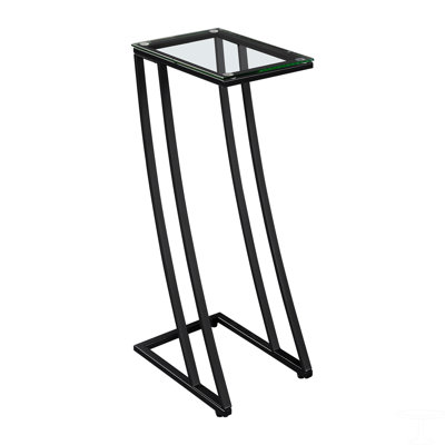 Accent Table, C-Shaped, End, Side, Snack Tempered Glass,Contemporary, Modern