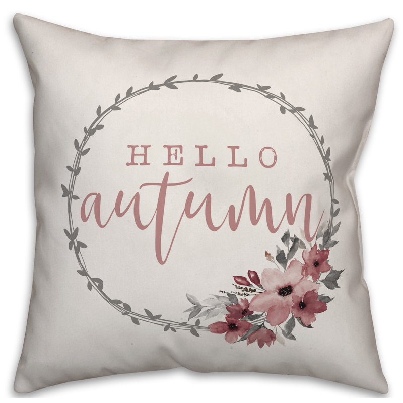 Housse de coussin Hello Autumn, 18 po x 18 po