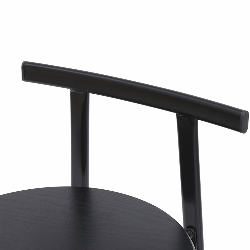 Ensemble de 3 tabourets de bar 27 po H 27 po avec repose-pieds moderne pour comptoir (noir et noir), Noir, Noir