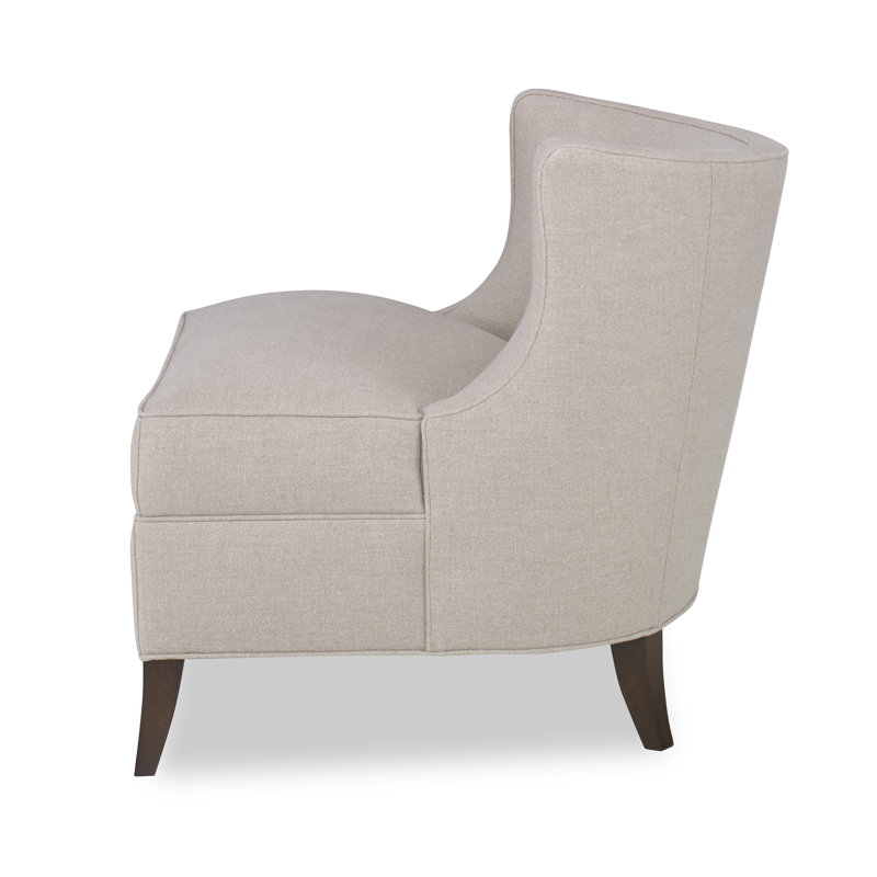 Social Slipper Chair, American Walnut, Antique Brass Small, Filigree Ivory 100% Polyester