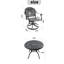 Ensemble de salle à manger 3 pièces en aluminium coulé avec cadre noir, comprenant 2 chaises pivotantes et une table ronde de 39,37 po-499875750