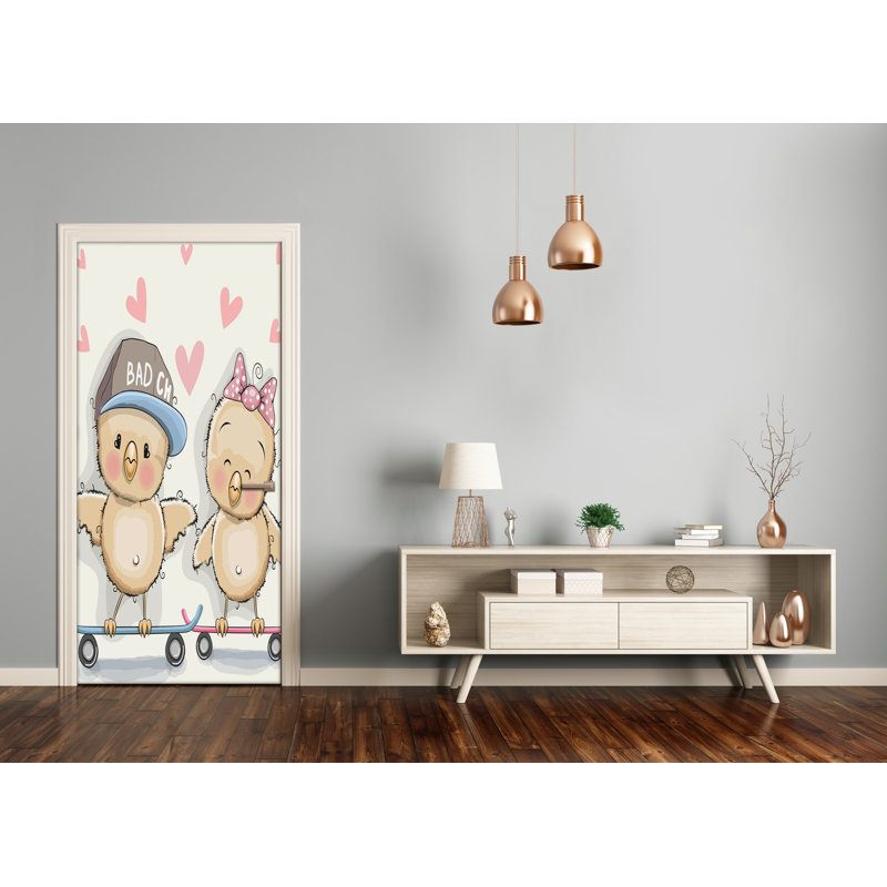 Chicken Skateboard Door Decal, 205cm H x 85cm W