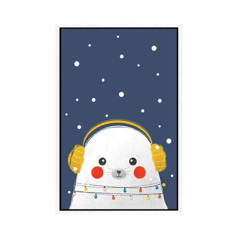 Christmas Baby Seal by Show Me Mars - Gallery-Wrapped Canvas Giclée on Canvas, 101.6 cm H x 66.04 cm W, White Framed