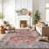 Labarbera Oriental Machine Washable Red/Blue Non-Slip Backing Area Rug