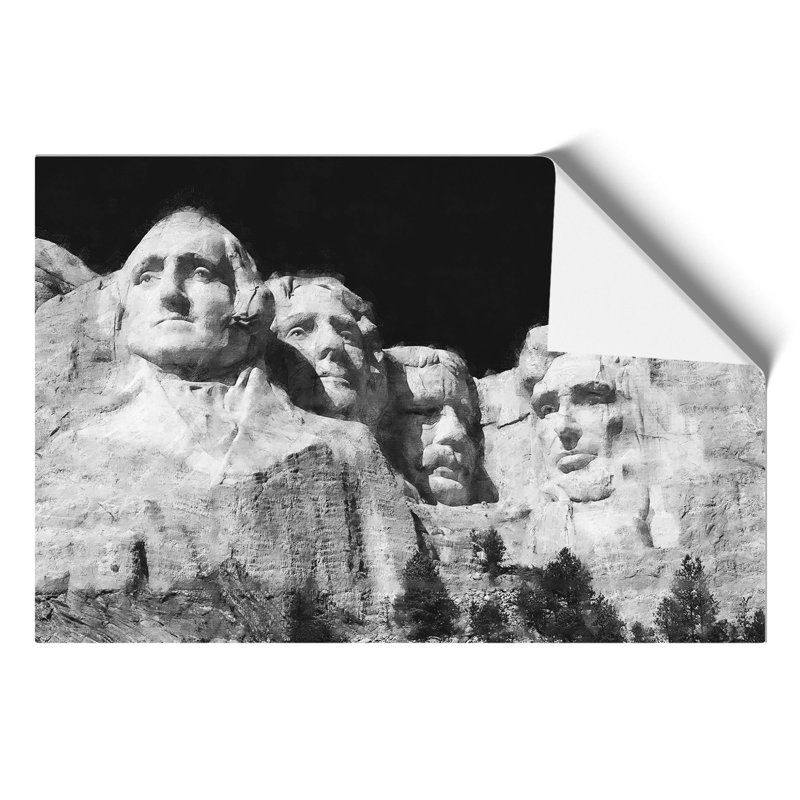 Mount Rushmore Painting - Frameless Print, 21cm H x 30cm W x 0.1cm D