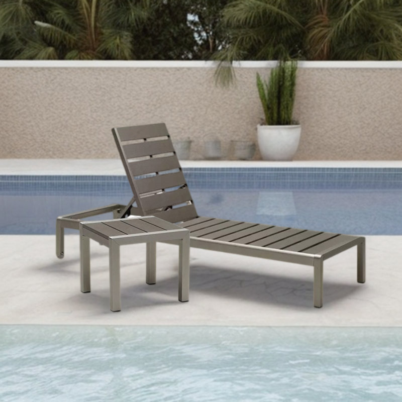Ensemble de chaise longue d'extérieur réglable Elegant