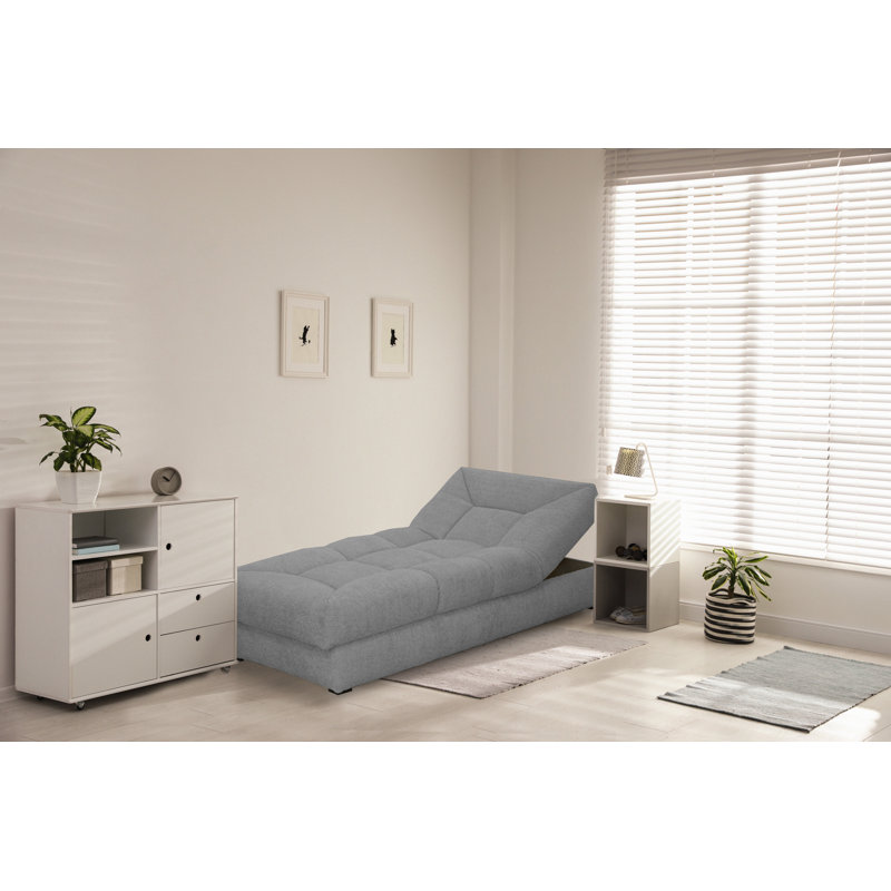 Upholstered Chaise Lounge, Grey