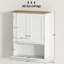 Armoire murale moderne pour la salle de bain - 2 portes, tablette réglable, sur toilette, blanc, option d'économie d'espace