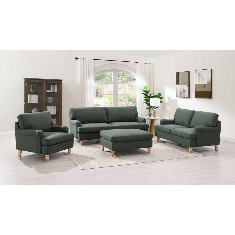 100cm Wide Ottoman, Moss