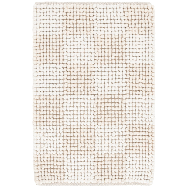 Natura 288 Flatweave Wool/Cotton Checkered Rug in Beige/Ivory, Rectangle 4' x 6'
