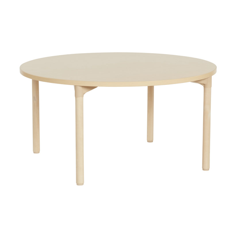 Table ronde polyvalente avec pieds en bois, Érable clair, H 22 po x L 42 po x l 42 po