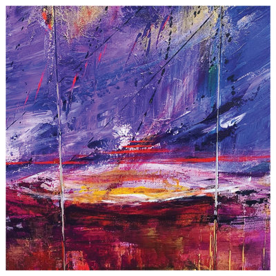 Conception abstraite par l'artiste Sarah Wahl - toile 30 x 30