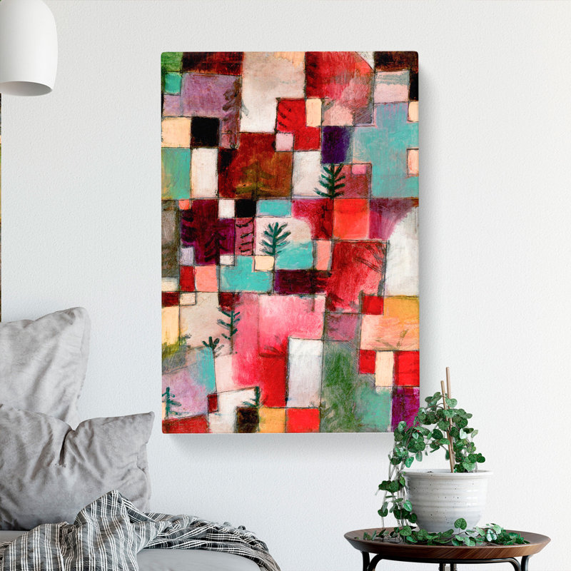Red Green And Violet Rhythms by Paul Klee - Wrapped Canvas Painting, 76cm H x 50cm W x 3cm D