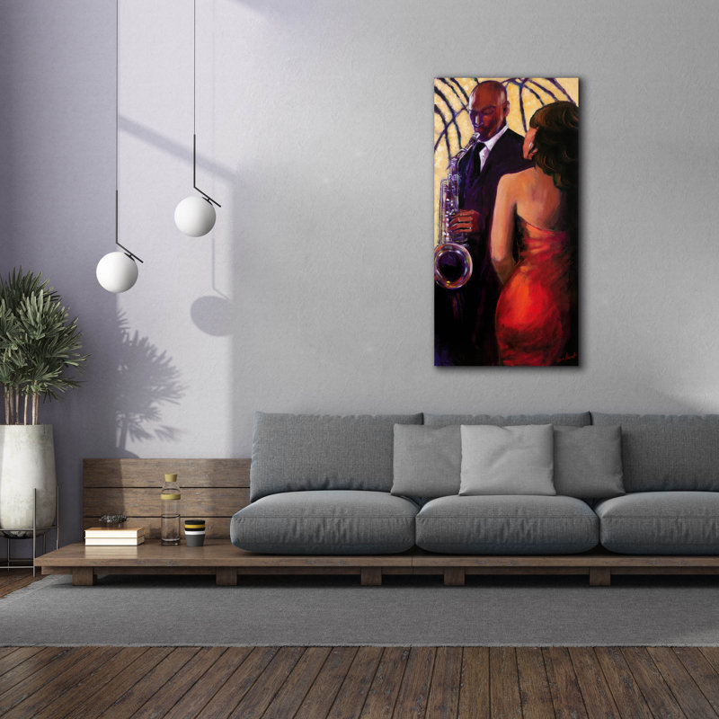 Sax Seduction par Monica Stewart, H 60 po x l 30 po x P 1,5 po