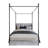 Zahiya Upholstered 4 Drawers Metal Storage Canopy Bed-1628719412