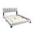 Gray Wool Upholstered Queen Bed With Appealing Tufting Headboard And Built Led, No Box Spring Fabric Bedframe Led-1707865074