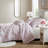 5 Pieces Full/Queen Comforter Set with Decorative Pillows,Pink