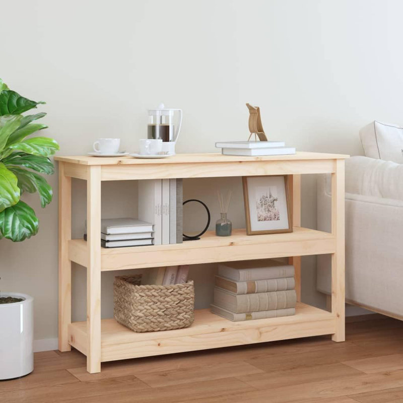 Kaigan Solid Wood Console Table, Natural, 74cm H x 110cm W x 40cm D