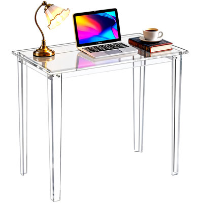  Acrylic Desk, Clear Modern Writing Table For Home Office (Clear,Nomal)