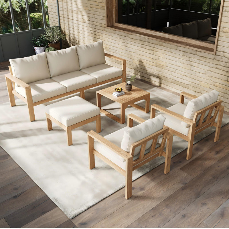 Garden Conversation Set For 6 People Beige