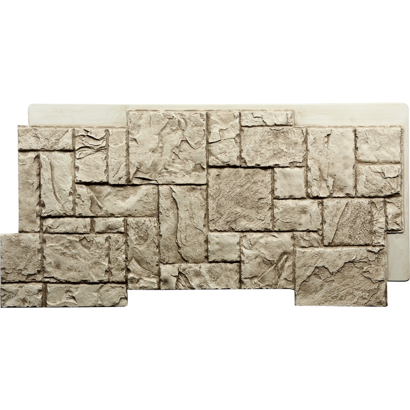 Panneau mural en pierre 48,75 "x 24,75" Carolina, Beige crémeux